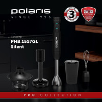 Блендер Погружной Polaris PHB-1517GL Silent, Black\Silver