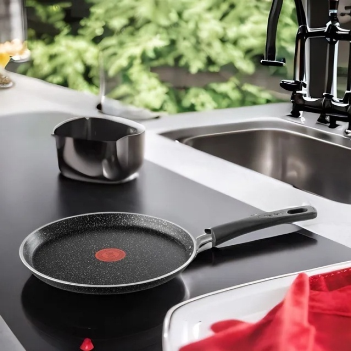 Блинная сковорода Tefal Rock 25 см с антипригарным покрытием, алюминий