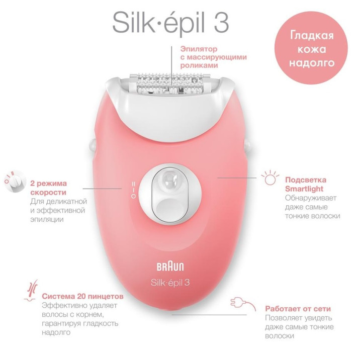 Braun эпилятор Silk-epil 3-176 3 SE