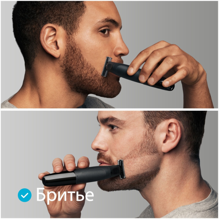 Триммер гибридный для бороды, усов и тела Braun XT3100 Series X, 3 насадки, чёрный