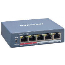 Hikvision DS-3E1105P-EI/M Коммутатор 4-портовый неуправляемый PoE