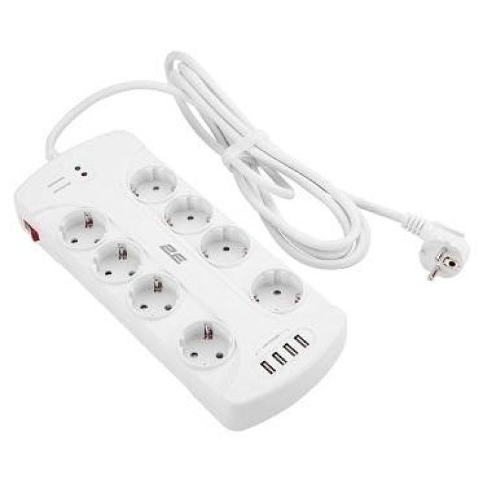 Сетевой фильтр 2E SP815M3USBWH 3 м