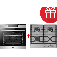 Hansa BOEIS694655 + варочная поверхность Hansa BHGI630301 серебристый