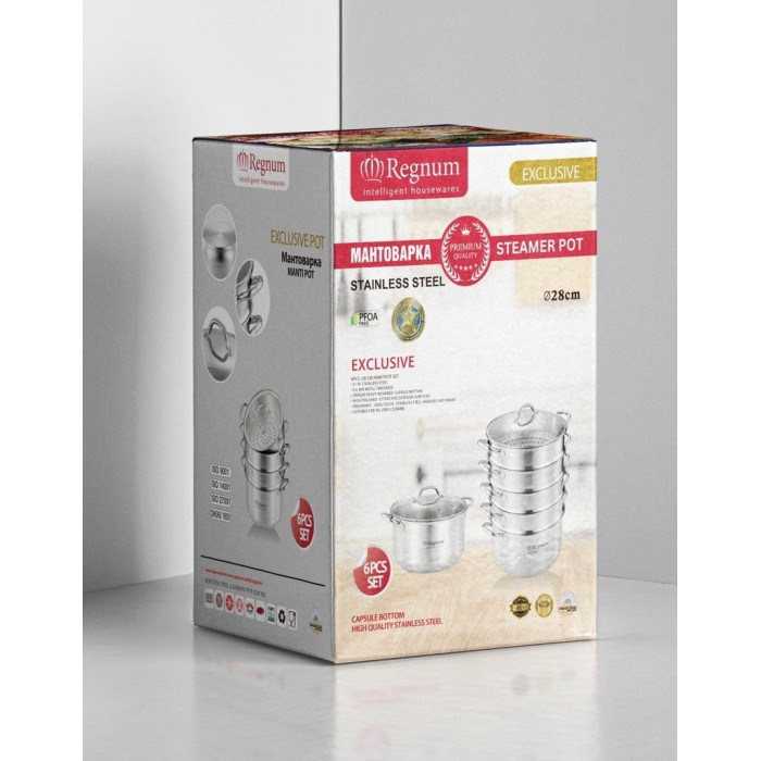 Hausler мантоварка Exclusive RGN-D28ST01 нержавеющая сталь 10.2 л