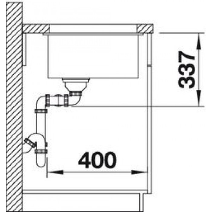 Blanco SUBLINE 350/350-U 523575 темная скала подстольная 75.5х46х20 см, искусственный гранит