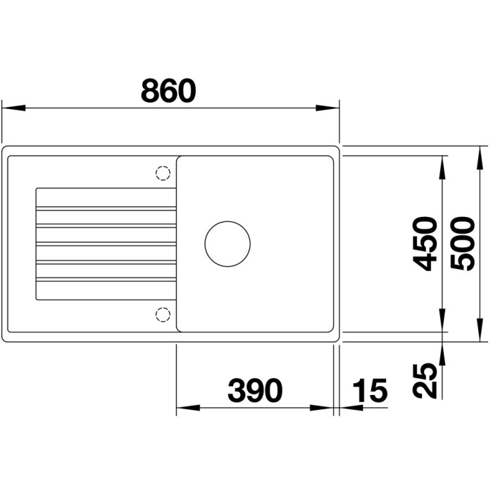 Blanco ZIA 5 S 527204 мягкий белый врезная 86х50х19 см, искусственный гранит