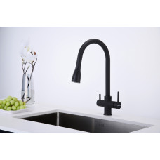 Смеситель для кухни (мойки) Paulmark LANGE LA214212-401 цвет антрацит, однозахватный