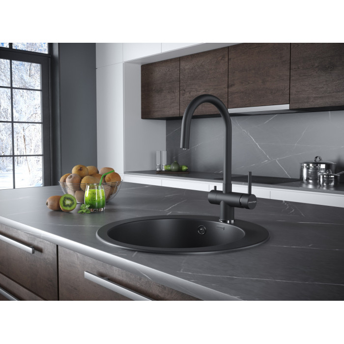 Смеситель для кухни (мойки) Paulmark HE213218-401 цвет антрацит, однозахватный