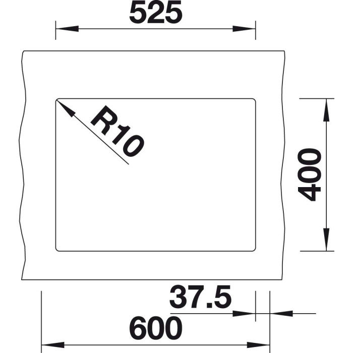 Blanco SUBLINE 340/160-U RH 523565 серый бежевый подстольная 55.5х46х19 см, искусственный гранит