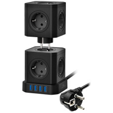 Сетевой фильтр Cablexpert TWR-9-U4-B-2 2 м