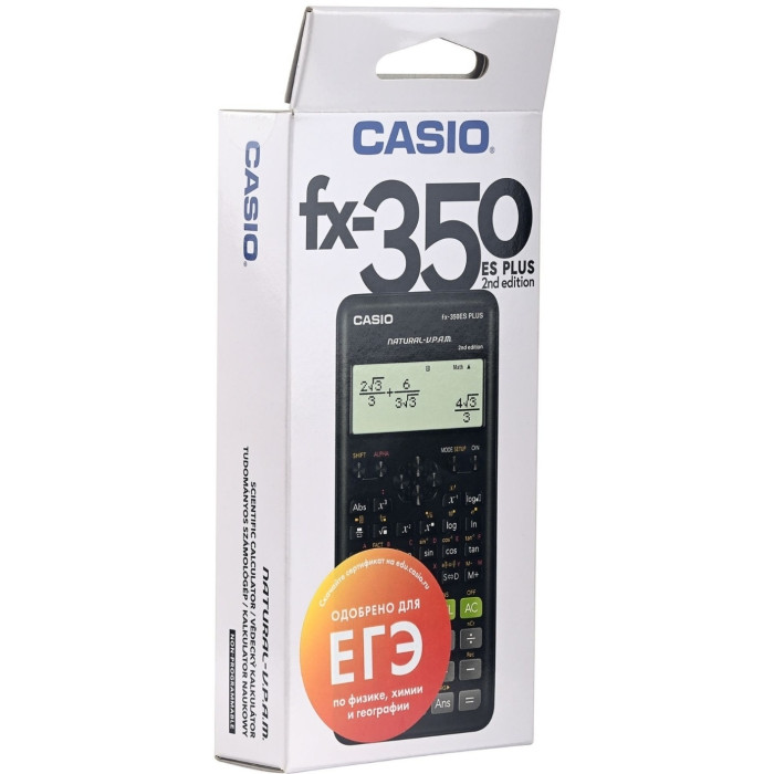 Калькулятор научный CASIO FX-350ESPLUS-2WETD, 12-разрядный, черный