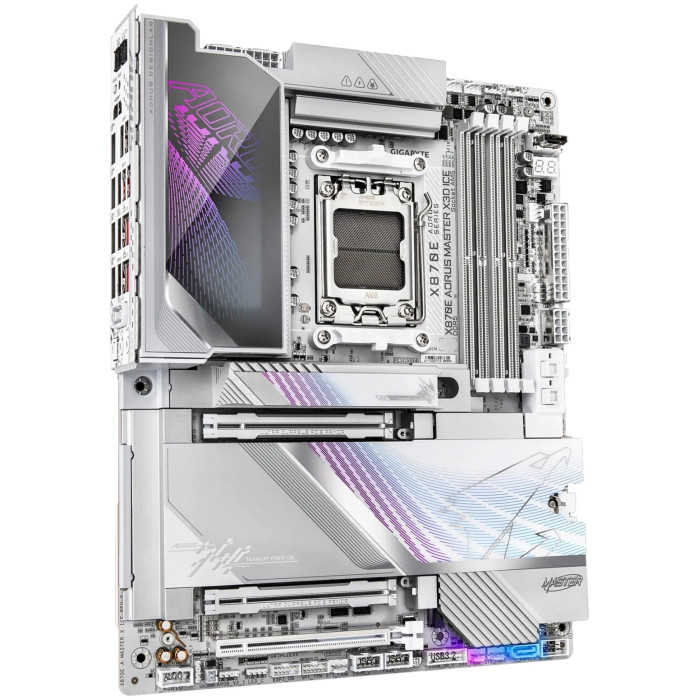 Материнская плата GIGABYTE X870E AORUS MASTER X3D ICE, AM5, 4xDDR5, PCIe5.0, HDMI+2xUSB4, 2xM.2, ATX