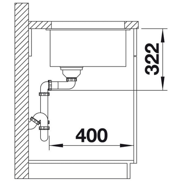 Blanco Subline 700-U Level 527355 вулканический серый врезная 46х73 смх20 см, искусственный гранит