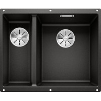 Blanco Subline 340/160-U 525986 черный накладная 55.5х46 смх19 см, искусственный камень