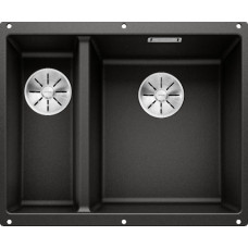 Blanco Subline 340/160-U 525986 черный накладная 55.5х46 смх19 см, искусственный камень
