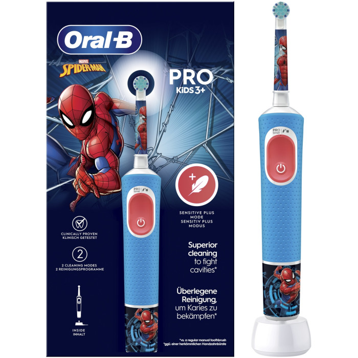 Oral-B Vitality Pro Kids «Человек-Паук», круглая насадка, 3+ лет