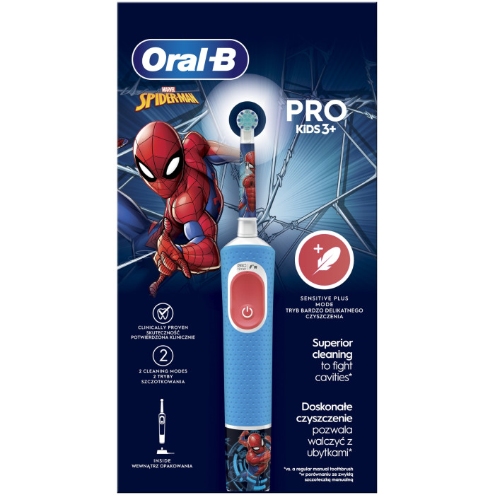 Oral-B Vitality Pro Kids «Человек-Паук», круглая насадка, 3+ лет
