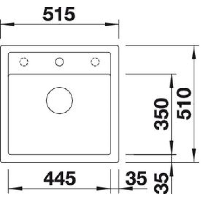Blanco 518528 накладная 51х51.5х20 см, гранит