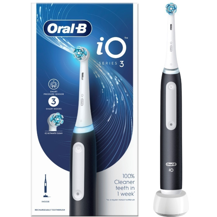 Oral-B ультразвуковая iO Series 3 Matte Black щетина средняя