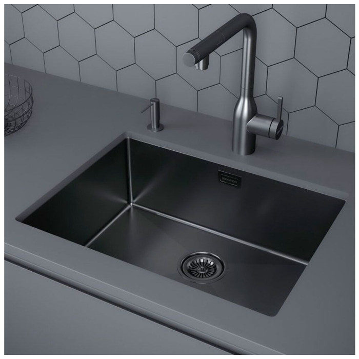 Paulmark PM 215844-GM Вороненая сталь врезная 58х40х20 см, нержавеющая сталь