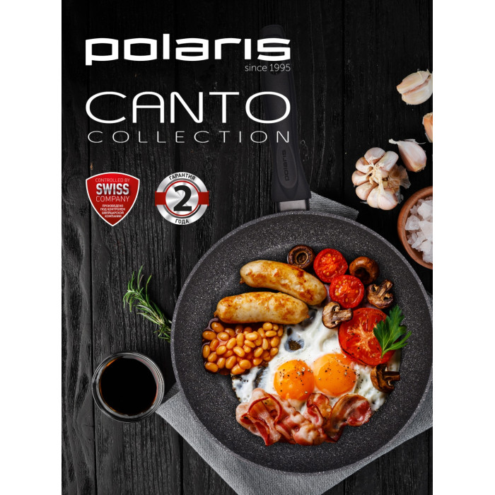 Сковорода универсальная Polaris Canto 24F 24 см, алюминий
