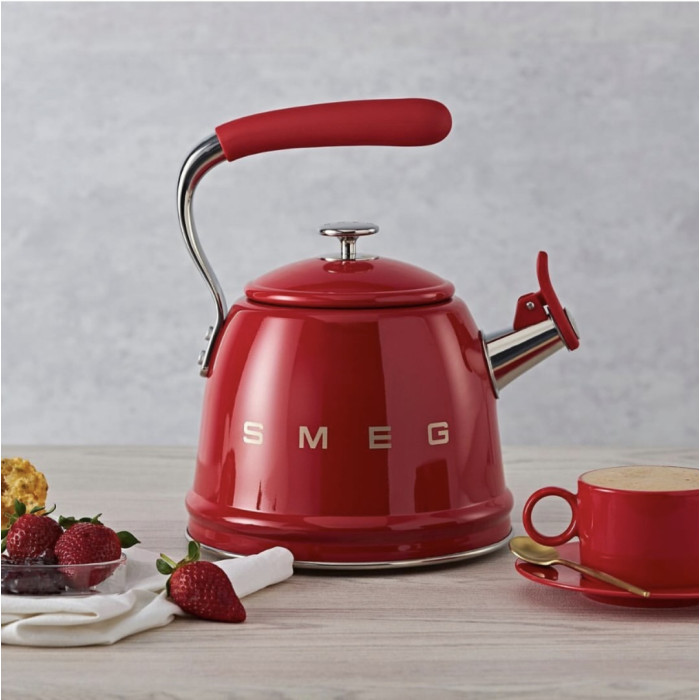Smeg чайник Стиль 50-х г.г. CKLW2001RD 2.3 л, алюминий, нержавеющая сталь