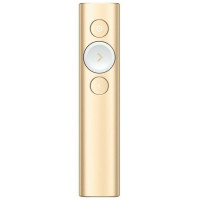 Презентер Logitech Spotlight Gold (золотистый, Bluetooth/2.4 GHz, перезаряжаемая литий-полимерная батарея 85мАч, 3D-акселерометр, гироскоп, кабель для зарядки, чехол)