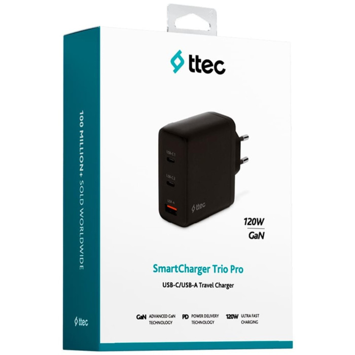 TTEC SmartCharger Trio GAN 120W черный