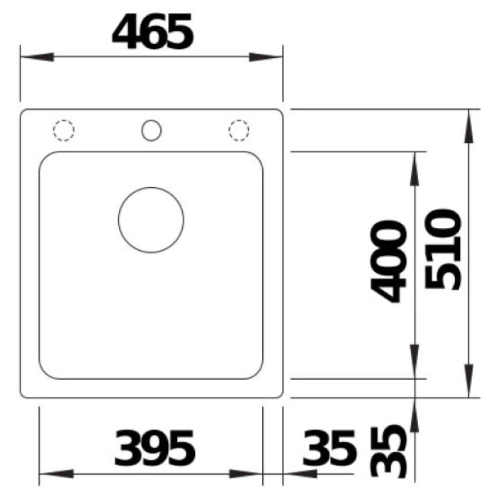 Blanco 526577 Кофе накладная 51х46.5х20 см, искусственный гранит