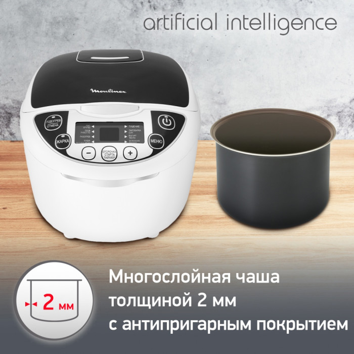 Moulinex MK707832 белый, черный