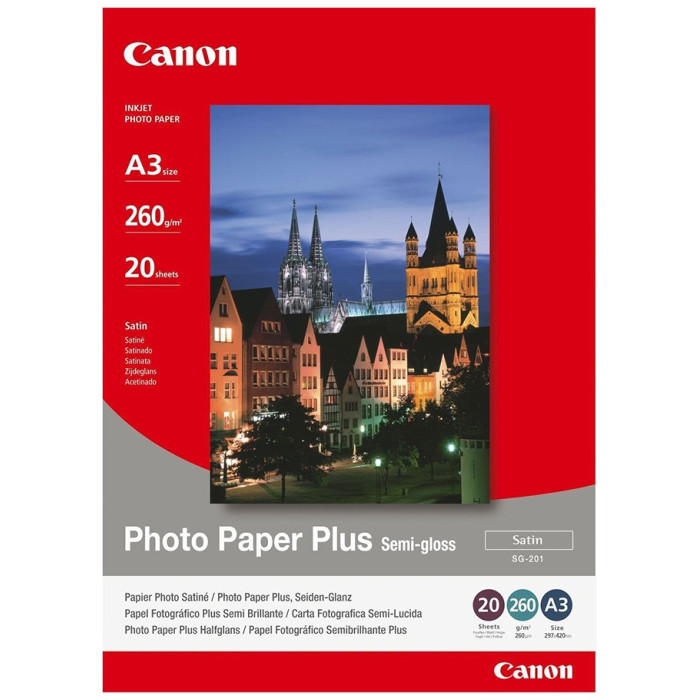 Фотобумага Canon SG-201 A3 20SH 1686B026AA, A3, 20 шт, полуглянцевое покрытие