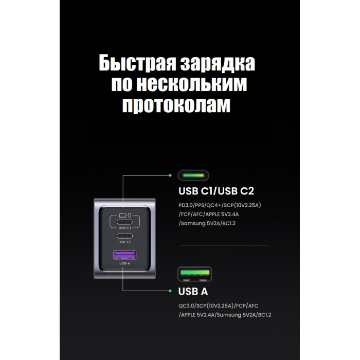 Ugreen 25874 USB Type-C, USB серый