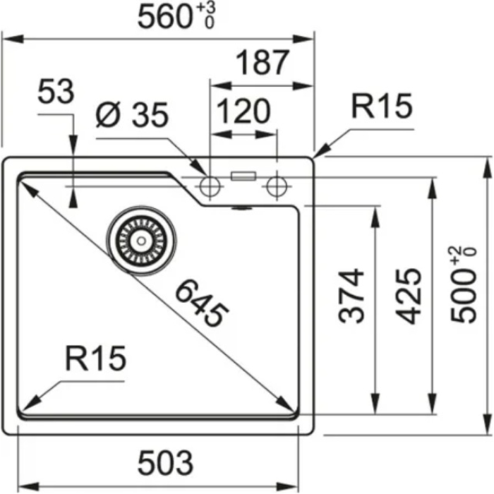 Franke UBG 610-50 врезная 50.3х42.5х23 см, искусственный камень