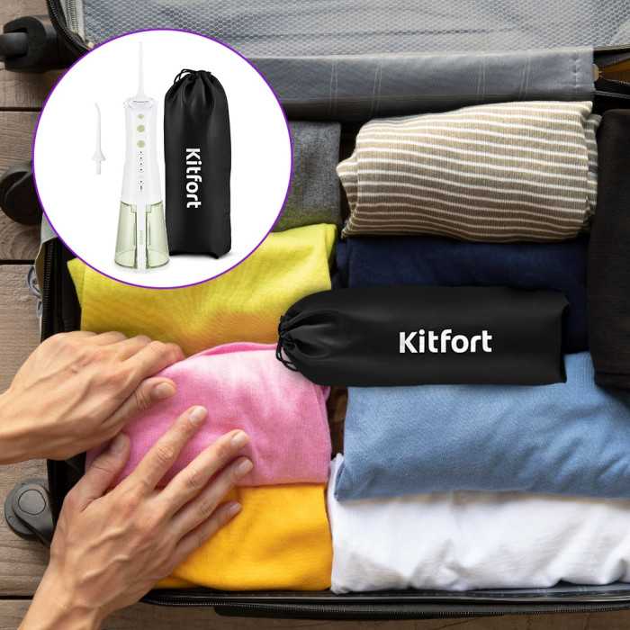 Kitfort ирригатор КТ-2925-2 импульсный белый, зеленый