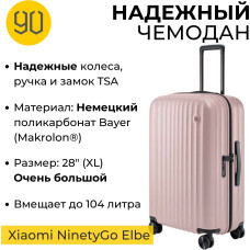Xiaomi Ninetygo Elbe Luggage 28 90 л розовый
