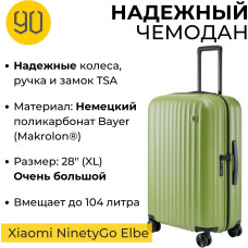 Чемодан Xiaomi NinetyGo Elbe Luggage Size 28 104 L Green Зеленый