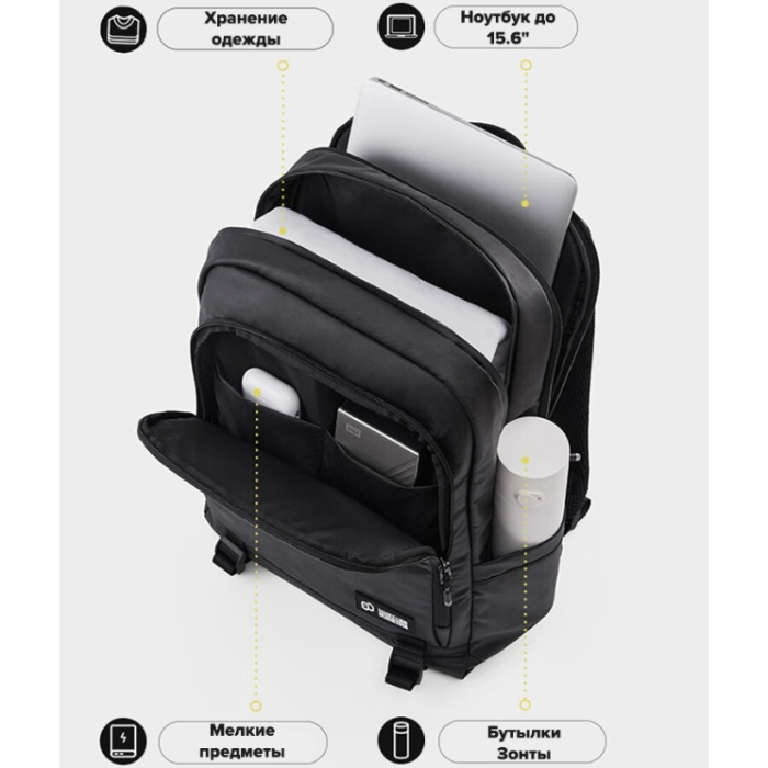 Рюкзак Xiaomi NinetyGo Urban Sports Backpack полиэстер черный