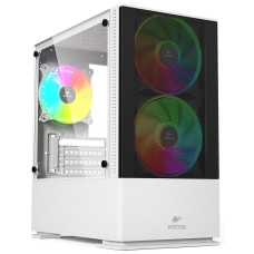 Корпус Wintek Shadow 701-W TG, Micro ATX, USB 1*3.0/1*2.0, HD-Audio+Mic, 2*14cm+1*12cm ARGB fan (без контроллера), белый