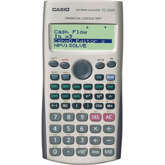 CASIO FC-100V-2-W-ET, 12-разрядный, серый