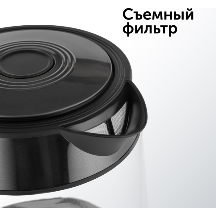 Электрочайник RED Evolution RK-G20 черный, прозрачный