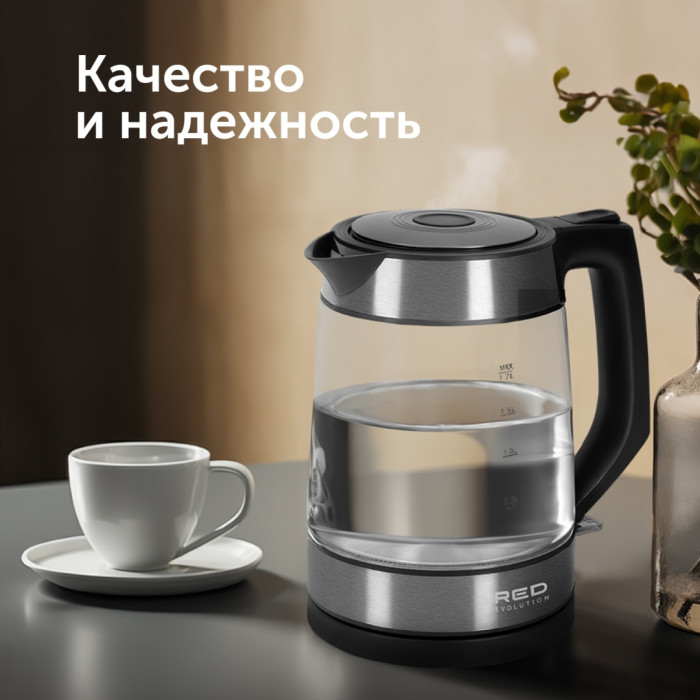 Электрочайник RED Evolution RK-G20 черный, прозрачный