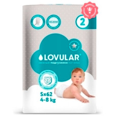 Подгузники LOVULAR Hot Wind S, 62 шт