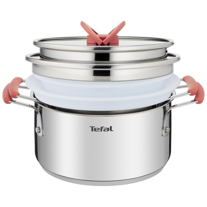 Tefal смешанный набор посуды Opti'Space G720S604 сталь 6 в 1