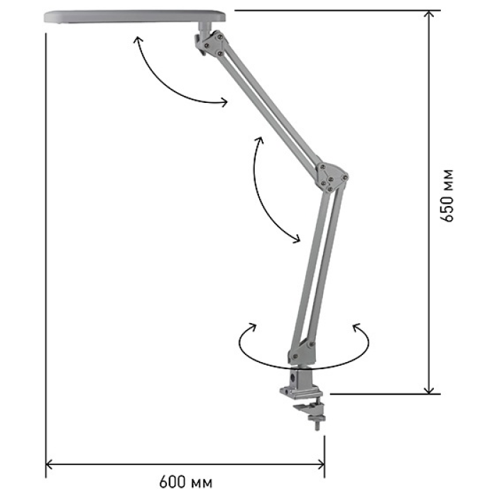 Настольная лампа ЭРА NLED-441-7W-S LED, 7 Вт, металл