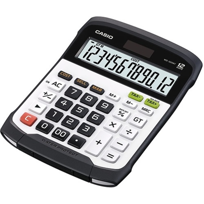 CASIO WD-320MT-W-EC, 12-разрядный, черный, белый