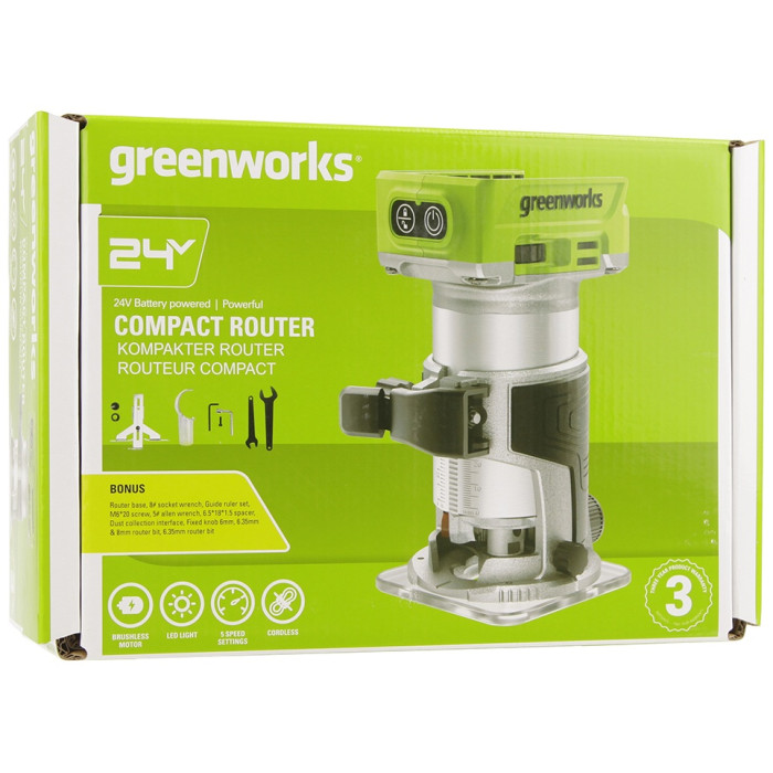 Фрезер кромочный Greenworks G24RO/3502507RU