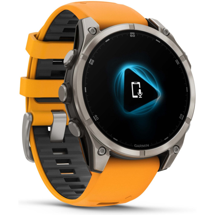 Garmin Fenix 8 47 мм серебристый-оранжевый