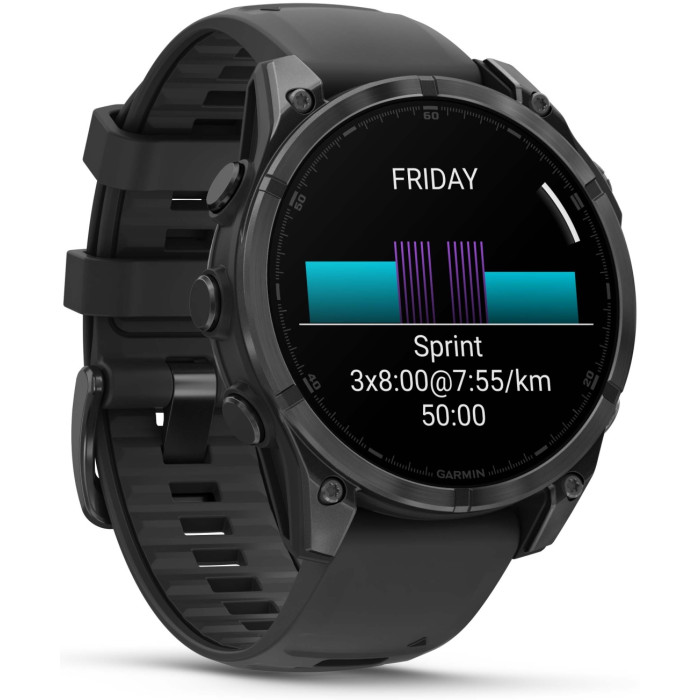 Garmin Fenix 8 47 мм черно-оранжевый