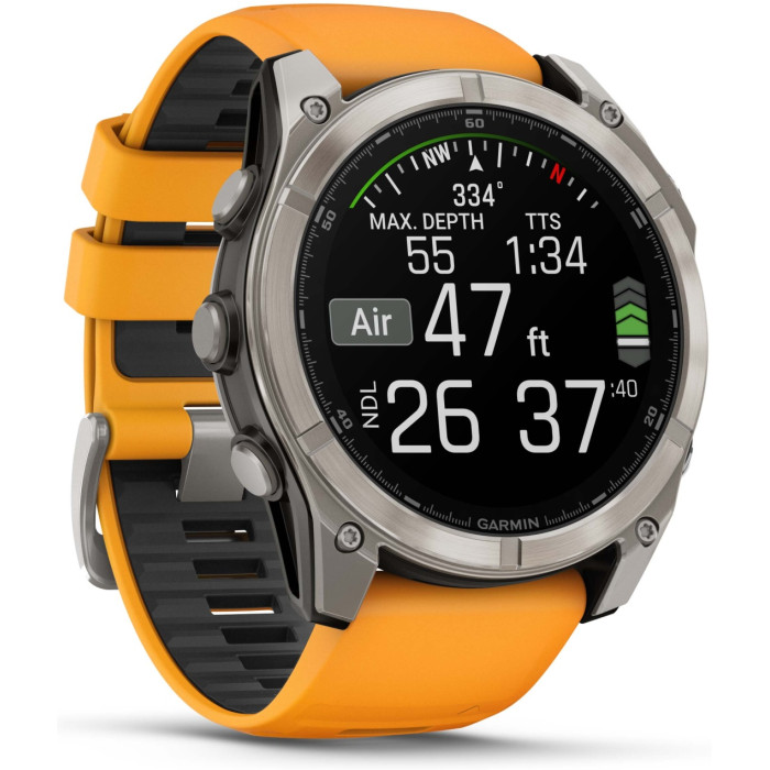 Garmin Fenix 8 51 мм серебристый-оранжевый