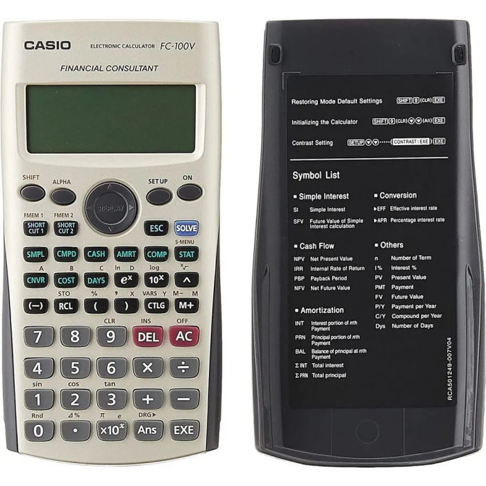 CASIO FC-100V-2-W-ET, 12-разрядный, серый